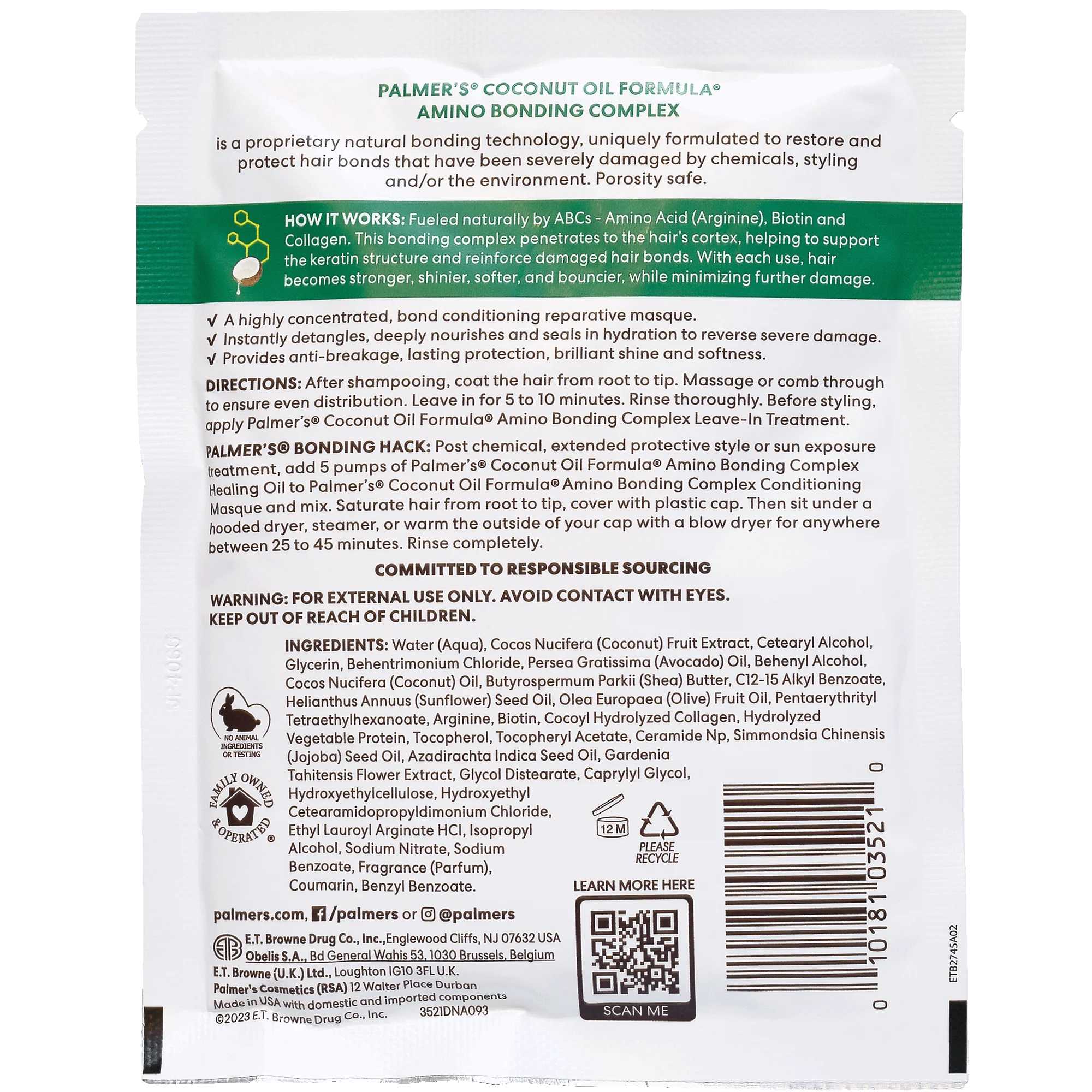 Palmer's Amino Bonding Complex Treatment Pack 60g - Image 3